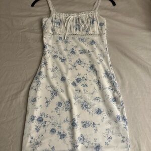 🆕 Garage Kassidy Femme Mesh Mini Dress White and Blue, XS